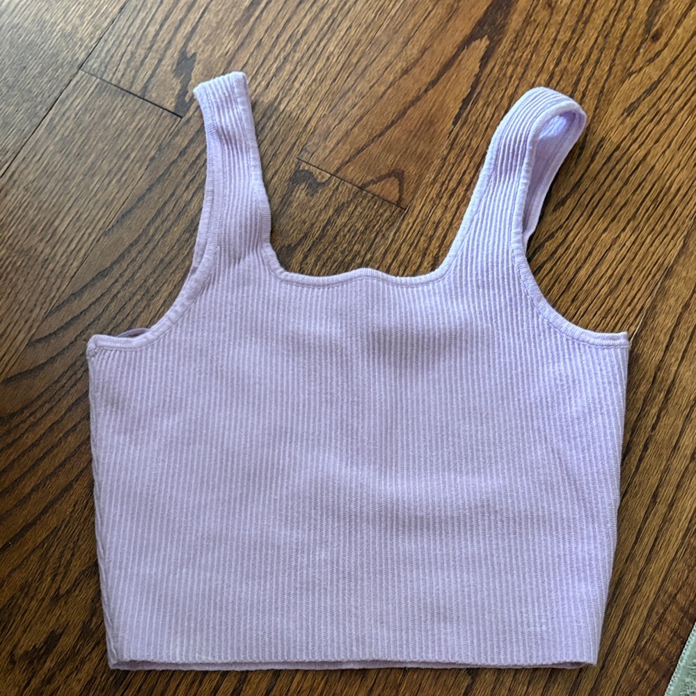 Kendall & Kylie Lavender Ribbed Cropped Tank